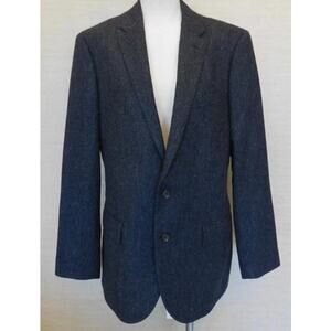 J.Crew 38R Men's Wool Suit Coat Ludlow Slate Gray Elbow Pads Scholarly Classic